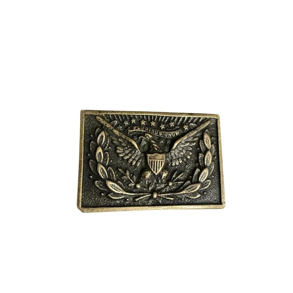 B|S Belt Buckle Mens OS Brass Great Seal Eagle Patriotic Vintage